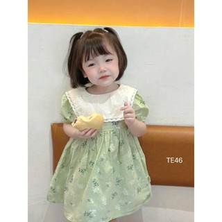 Váy thô hoa cổ yếm trắng