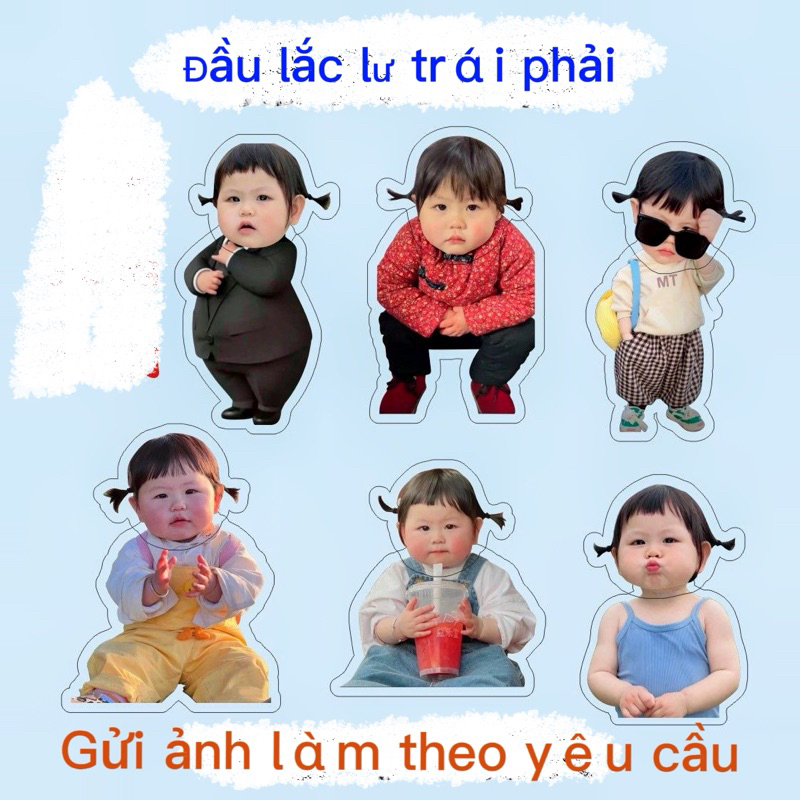 Sticker để bàn trang trí lắc lư chạy bằng pin làm theo yêu cầu