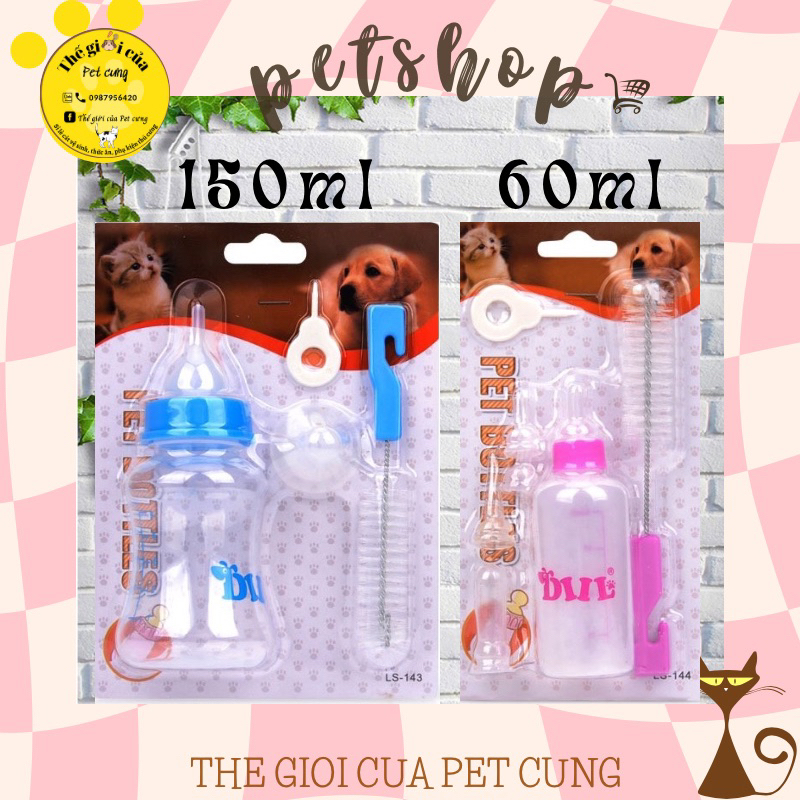 Bình sữa cho chó mèo 60ml/150ml
