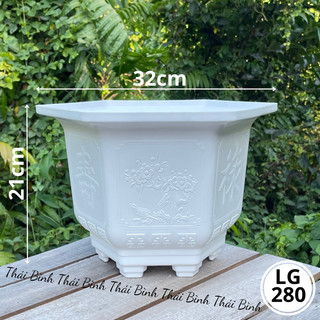   5 Cái  Chậu Nhựa Lục Giác 280  32x21  