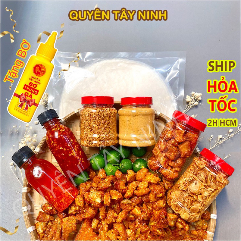 [SIÊU COMBO] bánh tráng phơi sương DẺO MỎNG full topping Tóp mỡ cực ngon | bánh tráng phơi sương tây ninh