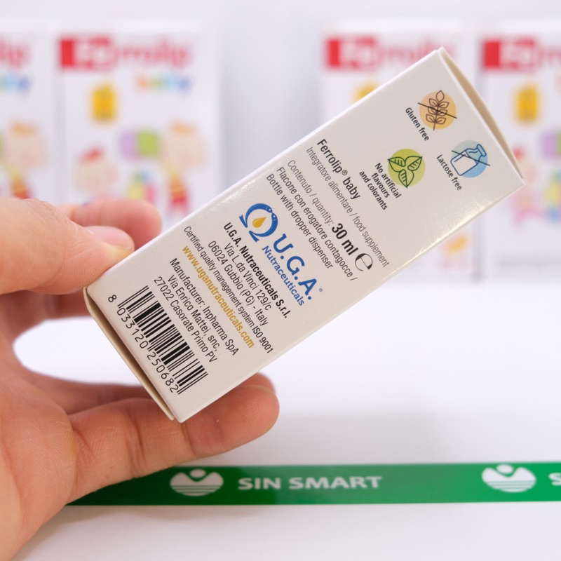 Sắt Siro Ferrolip Baby Vị Đào Thơm Ngon Cho Bé Lọ 30ml chính hãng