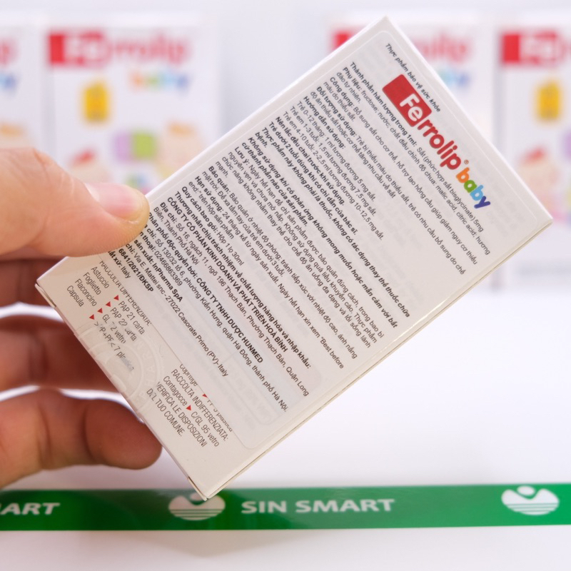 Sắt Siro Ferrolip Baby Vị Đào Thơm Ngon Cho Bé Lọ 30ml chính hãng