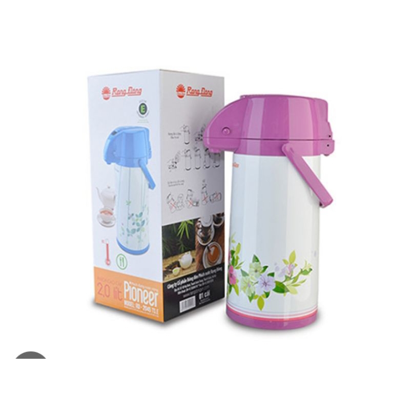 phích pha cà phê Rạng Đông 2l có cần bơm nước kèm quai sách.ủ nhiệt siêu đỉnh