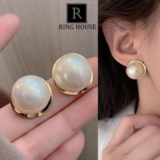 (Chuôi bạc 925) E257 Khuyên tai bông tai nữ tròn hạt trai dự tiệc cô dâu đẹp Ring House