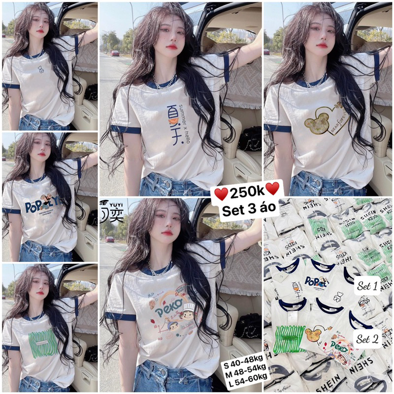 Set 3 áo pull hoạ tiết hot hit cho nữ