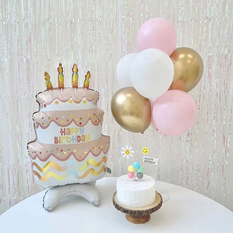 Bóng Hình Bánh Kem Có Chân Đế Đứng Phong Cách INS Kích Thước 49*88cm