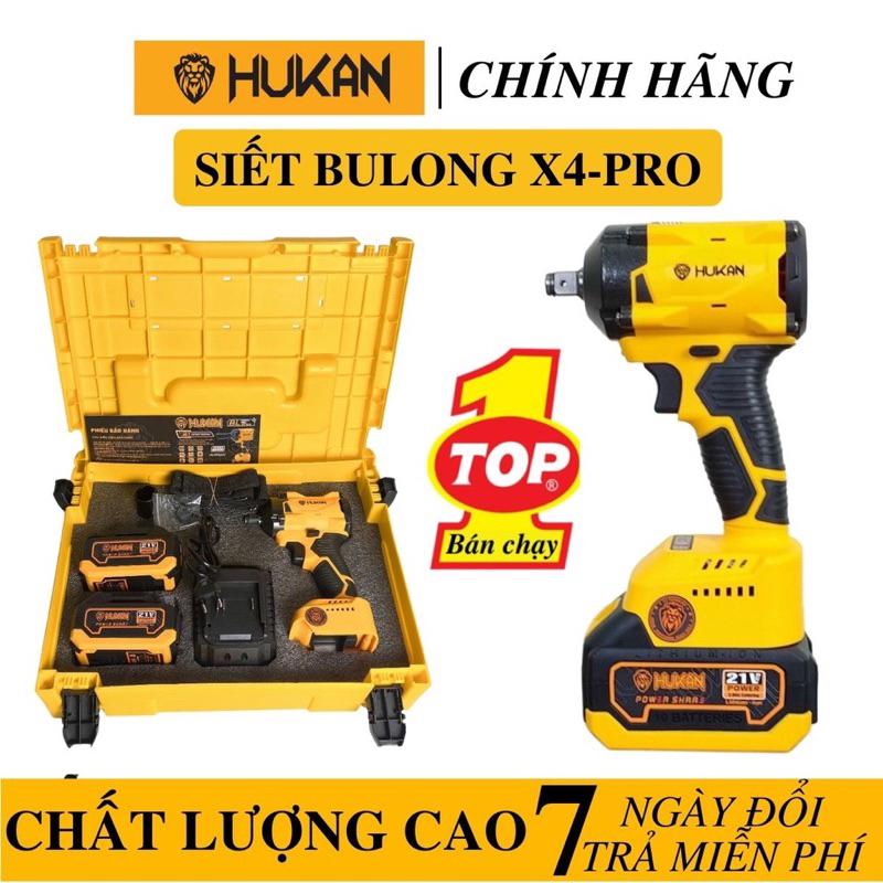 [Chính Hãng] Máy siết bulong pin 21V HUKAN X4 Pro lực siết 330NM - Siết bulong Hukan hk - x4pro