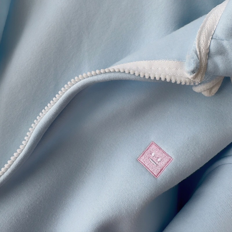 Áo khoác hoodie zip nỉ lót bông icon mặt cười hồng _HT.Store96