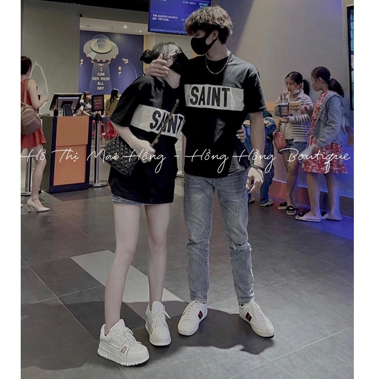 Áo Thun Scap Saint-Laurent Hàng siêu cấp cho anh em mặc đôi cực chất - Mẫu đôi lên ảnh cực cháy dành cho dân chơi