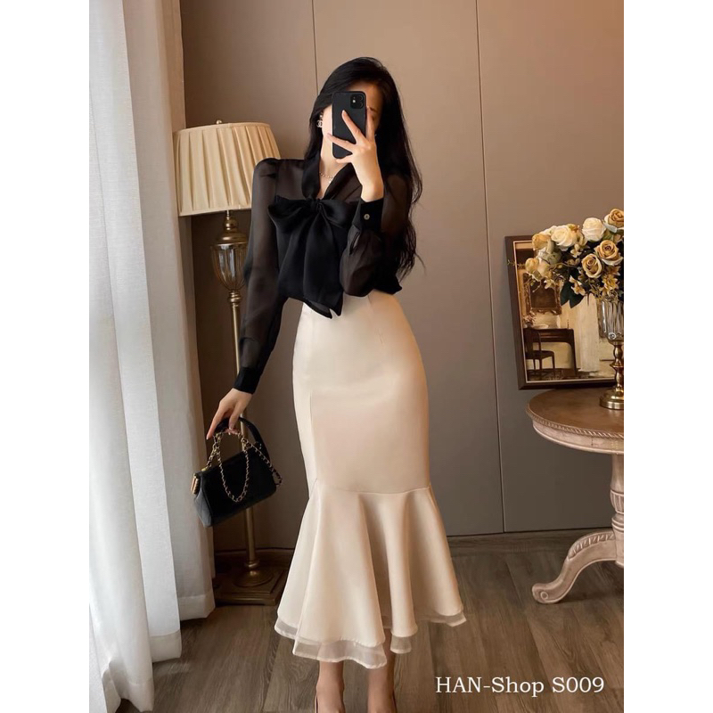 Sơ mi thắt nơ công sở Hàn quốc