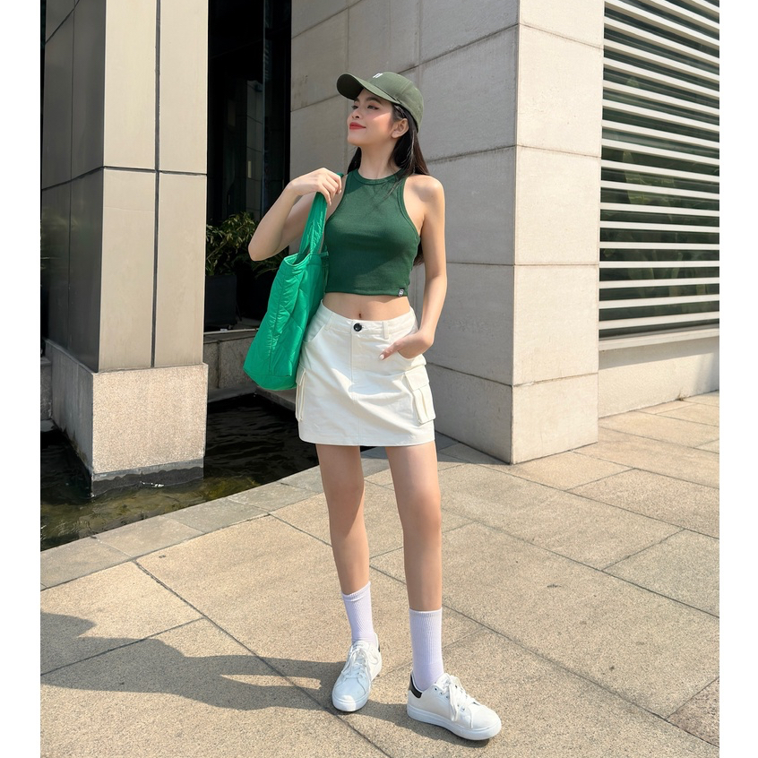 Chân váy túi hộp HEYBEE chất vải kaki, có lót quần bên trong, 2 màu - ELLIE SKORT HT788