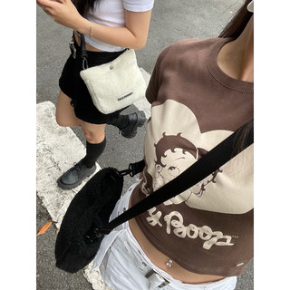 TÚI ĐEO CHÉO LÔNG CỪU - FLEECE TAG SHOULDER BAG