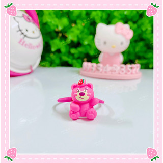 Dây thun cột tóc, đồ buộc tóc gấu dâu hồng LOTSO