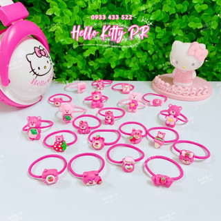Dây thun cột tóc, đồ buộc tóc gấu dâu hồng LOTSO