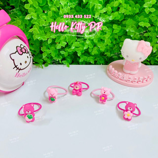 Dây thun cột tóc, đồ buộc tóc gấu dâu hồng LOTSO