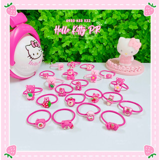 Dây thun cột tóc, đồ buộc tóc gấu dâu hồng LOTSO