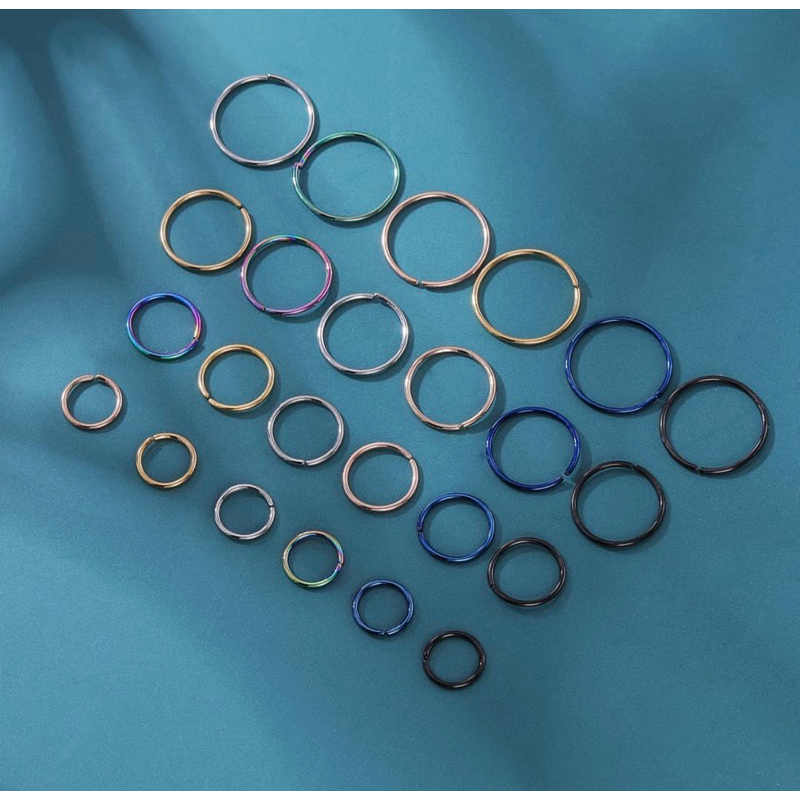 Khuyên Mũi , Môi , Tai Tròn Dạng Bẻ Siêu Mảnh Thép Titan Không Gỉ Dành Cho Nam Nữ