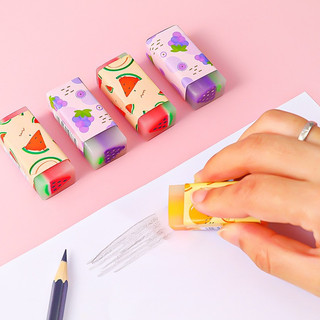 SET gồm 3 cục gôm tẩy bút chì họa tiết trái cây dễ thơm, tẩy sạch thơm và mềm dễ tẩy
