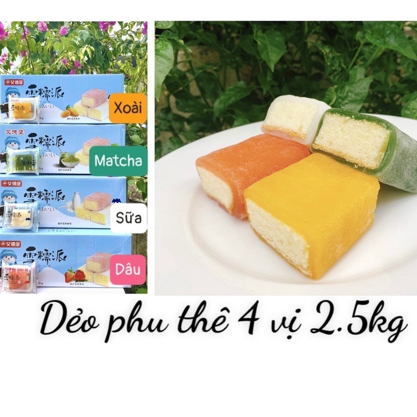 1KG Bánh dẻo phu thê bánh mochi bông lan dẻo 4 vị