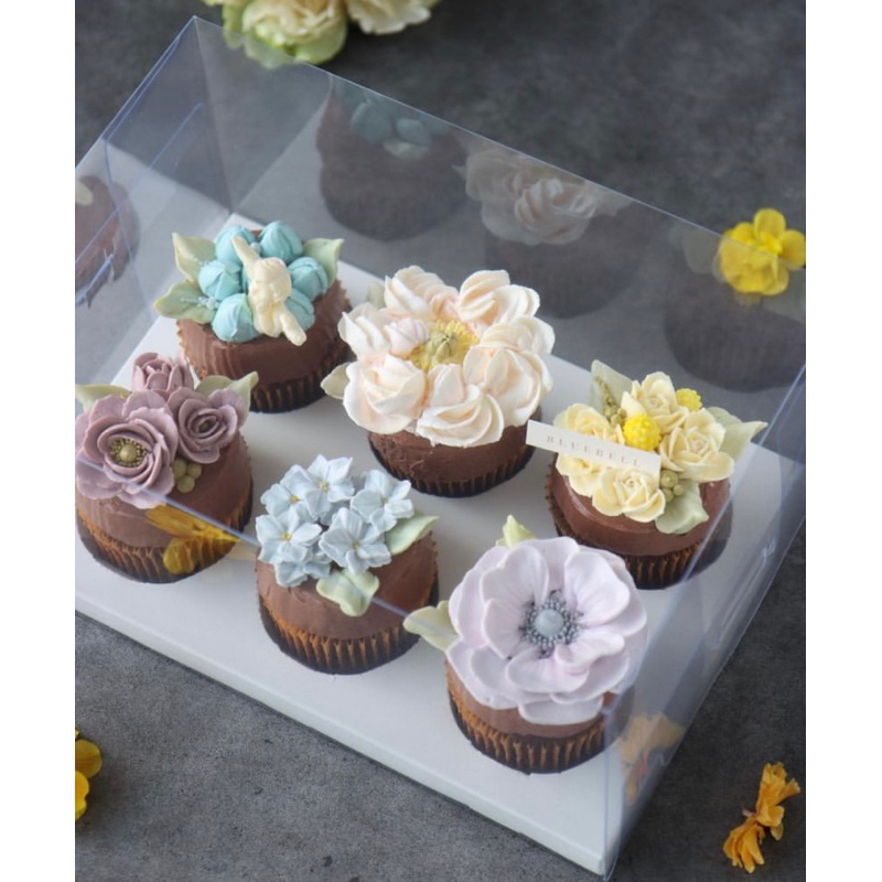 Hộp đựng bánh cupcake mica 2/4/6/12 ô