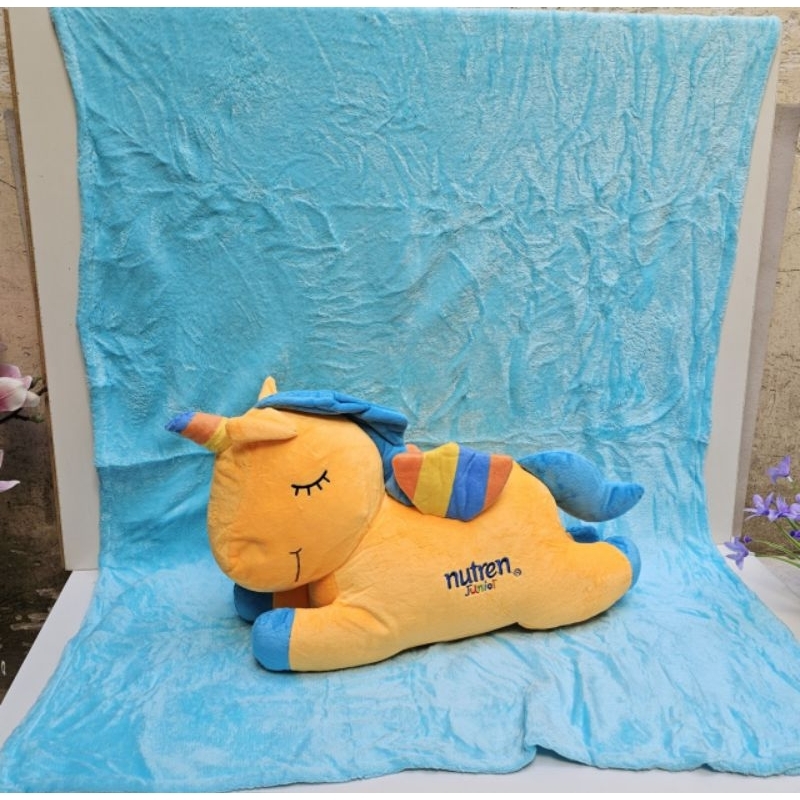 Gấu bông ngựa Pony tặng kèm chăn to đẹp bé vừa đắp vừa ôm