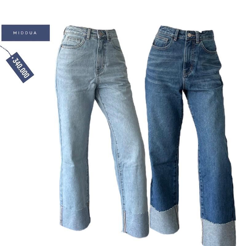 Cul ống đứng lật lai jean JN144