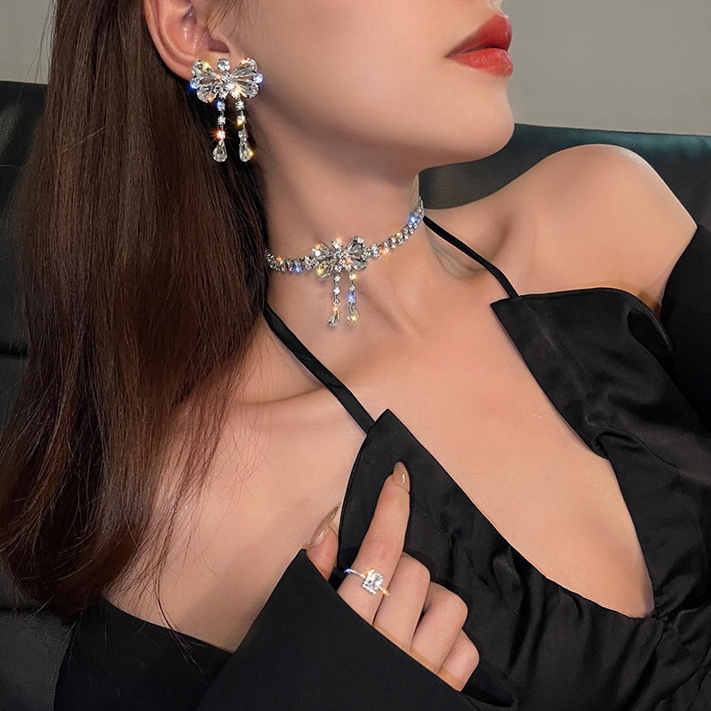 Bộ trang sức đính đá thời trang.sang trọng cho nữ