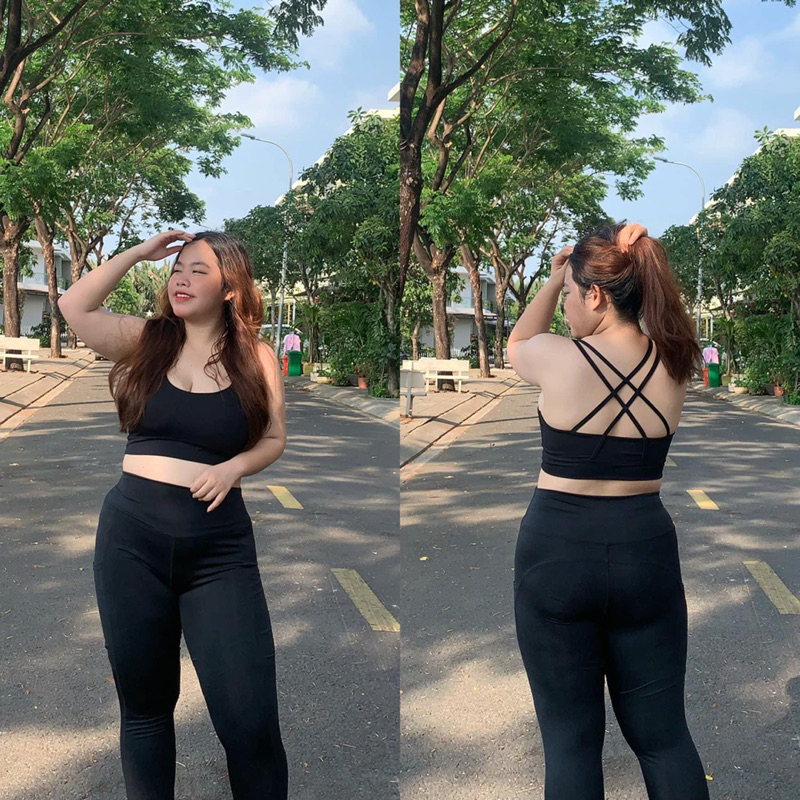 Set dài tập gym yoga bigsize chất thun lạnh co dãn 4 màu