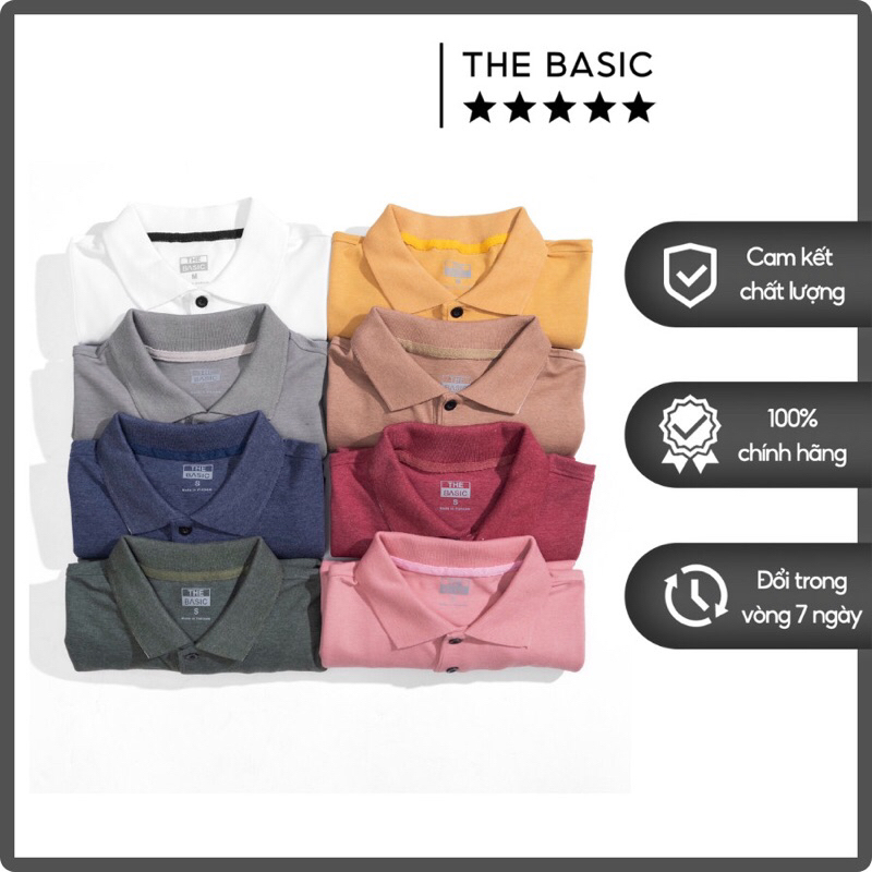 Áo POLO Nam THE BASIC áo thun có cổ vải cá sấu cotton co giãn bền màu cao cấp