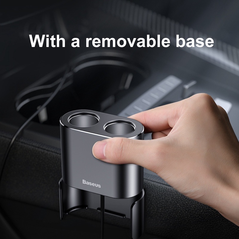 Bộ chia Tẩu sạc xe hơi Baseus ,Tẩu sạc nhanh ô tô 2 cổng sạc USB và 2 đầu tẩu 12V Chính Hãng Baseus