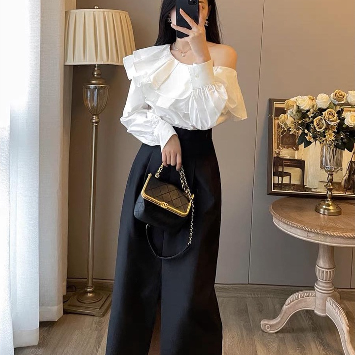 Set Choise gồm áo trễ vai kết hợp với chân váy xẻ Size S M L XL - Yam Mini Store