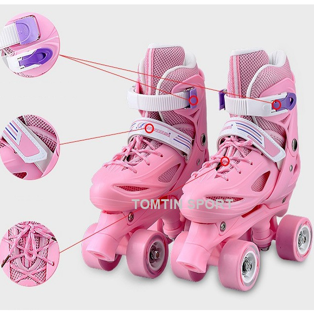Giày trượt patin trẻ em 4 bánh 2 hàng bánh Banwei cho bé từ 2-10 tuổi đi được luôn, quà tặng sinh nhật Tomtin Sport