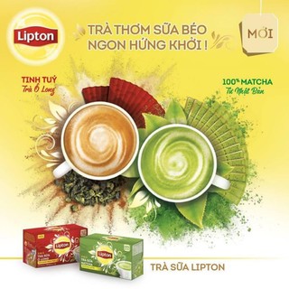 Lipton Trà Sữa Ô Long - Trà Sữa Matcha ( Hộp 8 Gói x 17g )