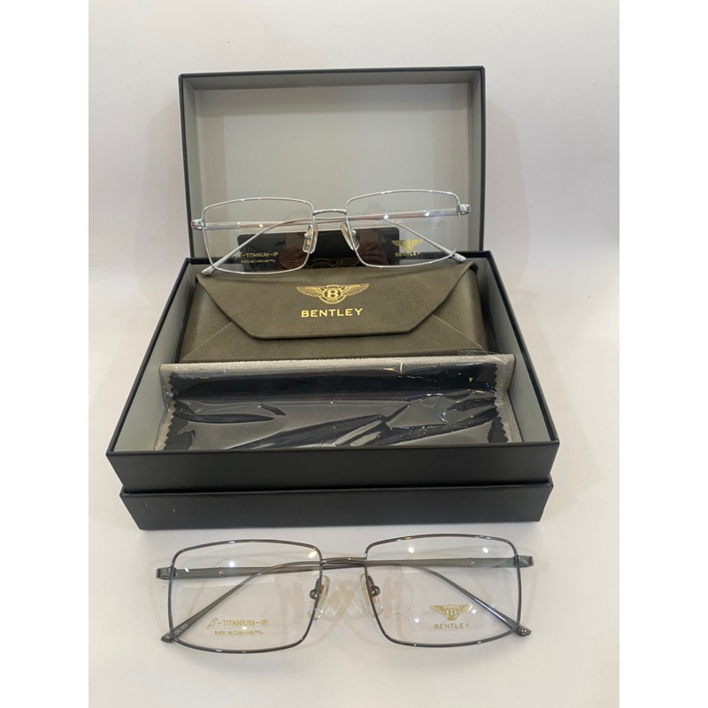 Gọng kính Titan nguyên chất mạ vàng 18k cao cấp Bentley fullbox