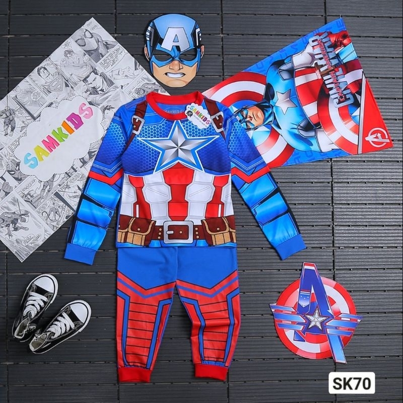 Bộ Quần Áo Dài Siêu Nhân,Siâu Anh Hùng Kèm Choàng, Mặt Nạ