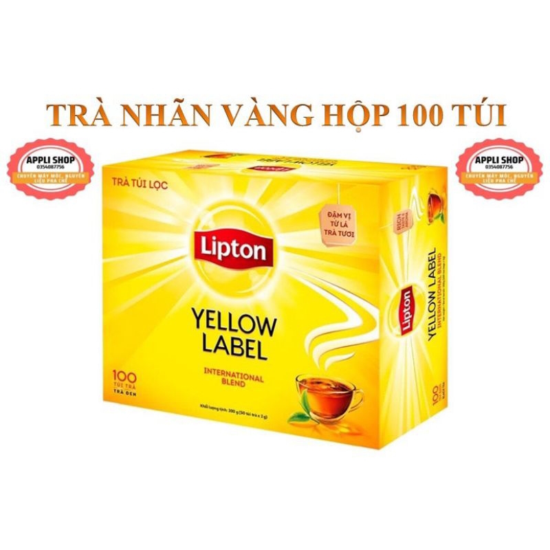 Trà Lipton Túi Lọc Nhãn Vàng Hộp 100 gói, 50 gói, 25 gói*2gram/gói