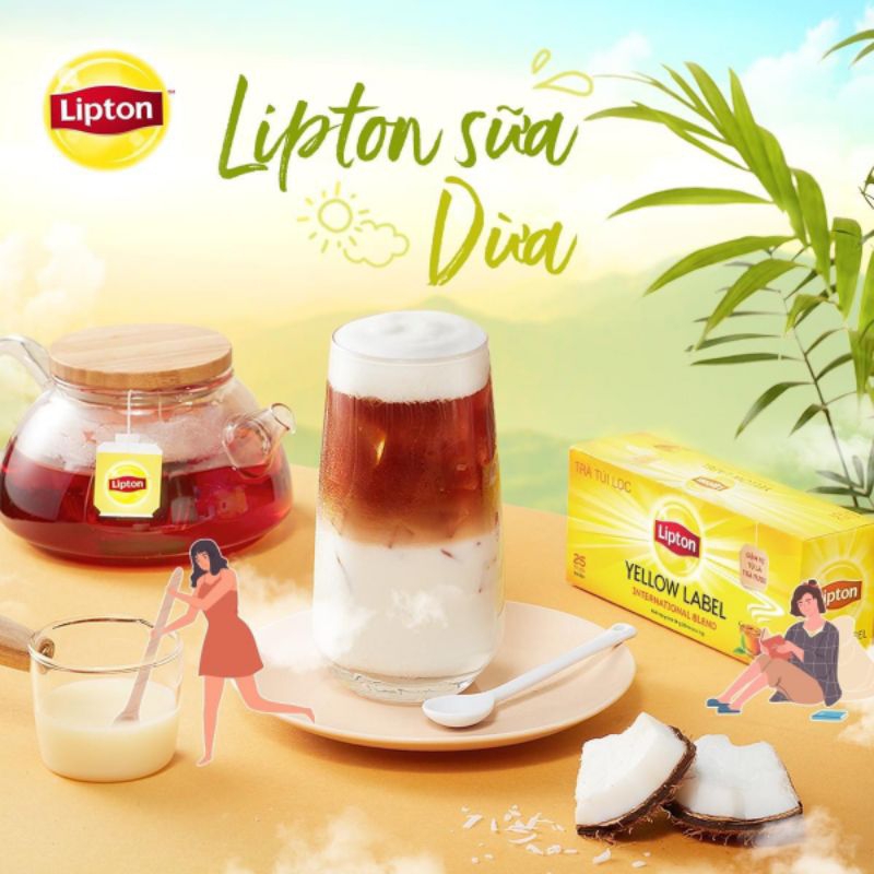 Trà Lipton Túi Lọc Nhãn Vàng Hộp 100 gói, 50 gói, 25 gói*2gram/gói