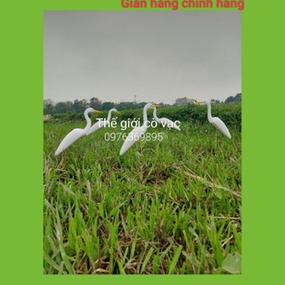 5 con cò trắng xốp dẻo bẻ không gẫy trang trí sân vườn, mồi nhử