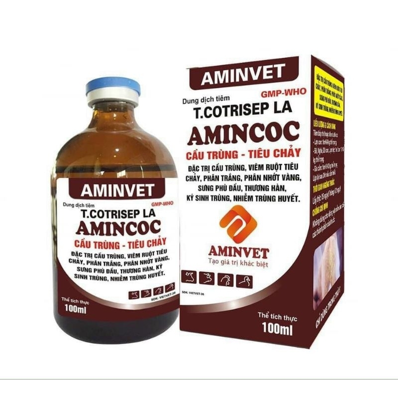 AMINCOC-T.COTRISEP LA 20ml: Cầu trùng, tiêu chảy trên vật nuôi