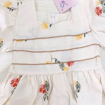 Váy Cho Bé Size Đại 8-40kg Mykids Váy Trẻ Em Thiết Kế Siêu Xinh Váy hoa xếp ly ngực vải đũi cho bé 0 1 2 3 4 5 6 7 8tuổi