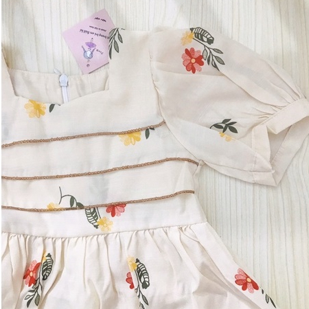 Váy Cho Bé Size Đại 8-40kg Mykids Váy Trẻ Em Thiết Kế Siêu Xinh Váy hoa xếp ly ngực vải đũi cho bé 0 1 2 3 4 5 6 7 8tuổi