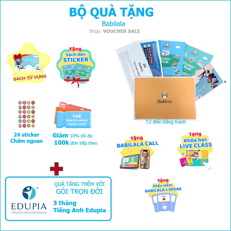 Babilala TRỌN ĐỜI - Toànquốc [Evoucher] - Voucher mã học Tiếng Anh chất lượng cao cho trẻ từ 3-8 tuổ