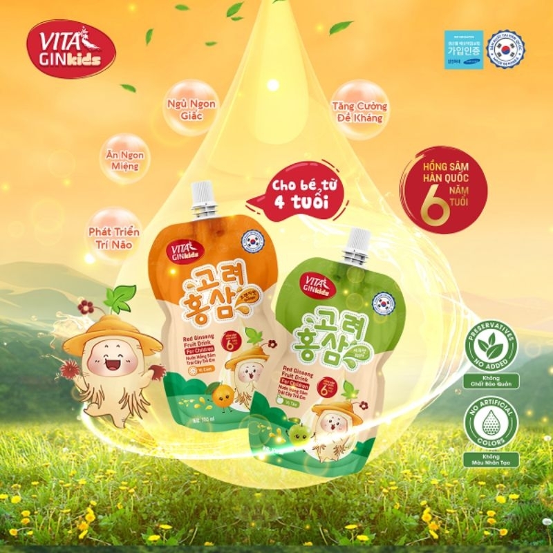 Nước Hồng Sâm Trái Cây Trẻ Em Vitagin Kids 100ml