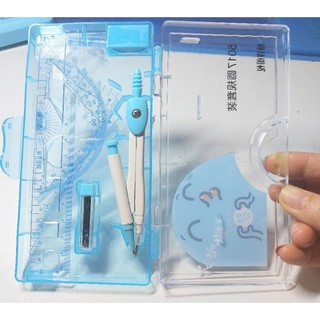 Hộp compa+ sét thước kẻ học sinh