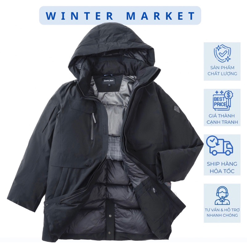 Áo phao lông vũ Kyungbang Apparel Hàn Quốc chống mưa tuyết chịu lạnh âm độ (-30•C) đa công năng