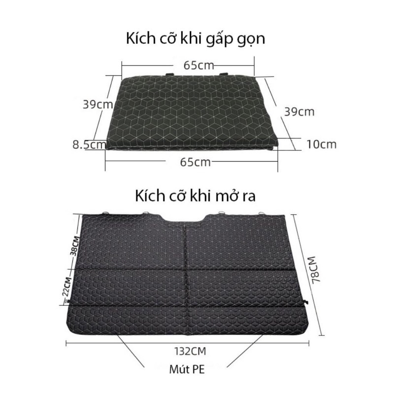 Đệm ô tô dạng treo không bơm hơi,đệm ngủ ghế sau ô tô đa năng