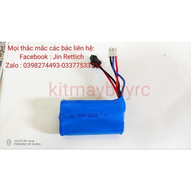 Pin 14500 500mah 2S 7.4V LiOn, Pin chuyên dụng cho RC