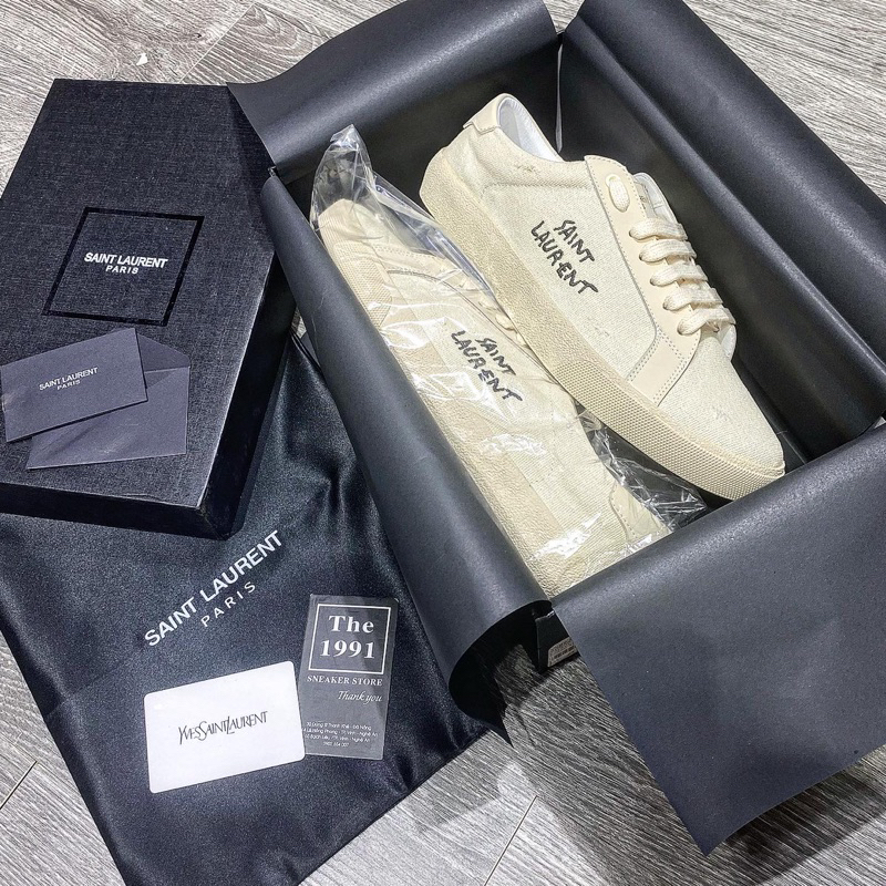 The 1991 Sneaker || Giày Saint Laurent Low Cream (Kem thấp) - Hàng High quality