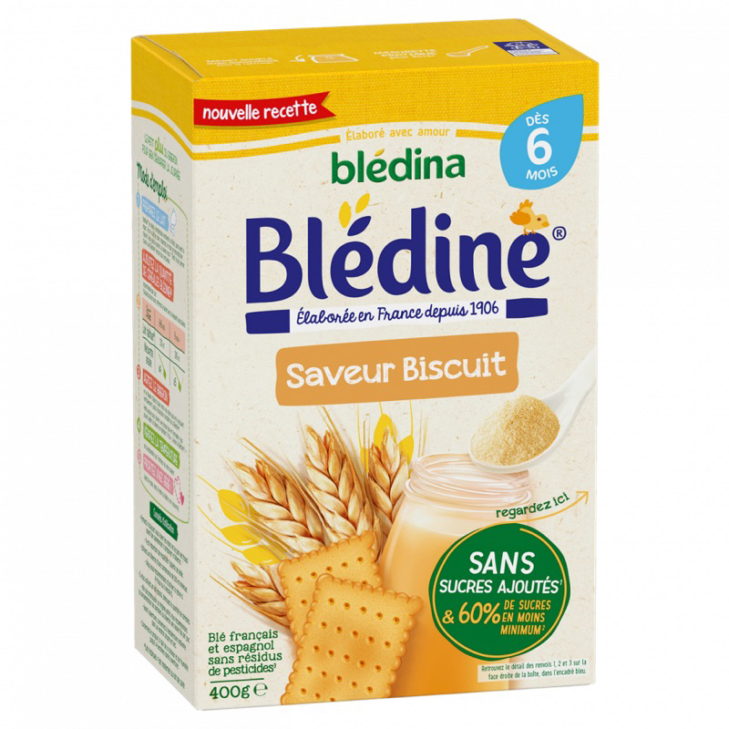 Bột pha sữa Bledine 6M vị biscuit - bột lắc sữa Bledina 400gam